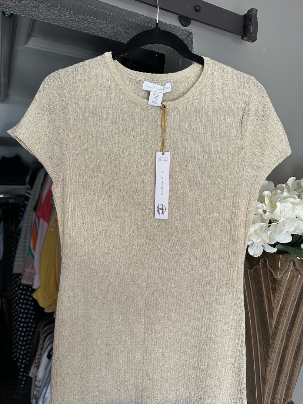 NWT House of Harlow Ombré Knit Maxi Dress in Cream, Blue & Brown - Picture 2 of 6